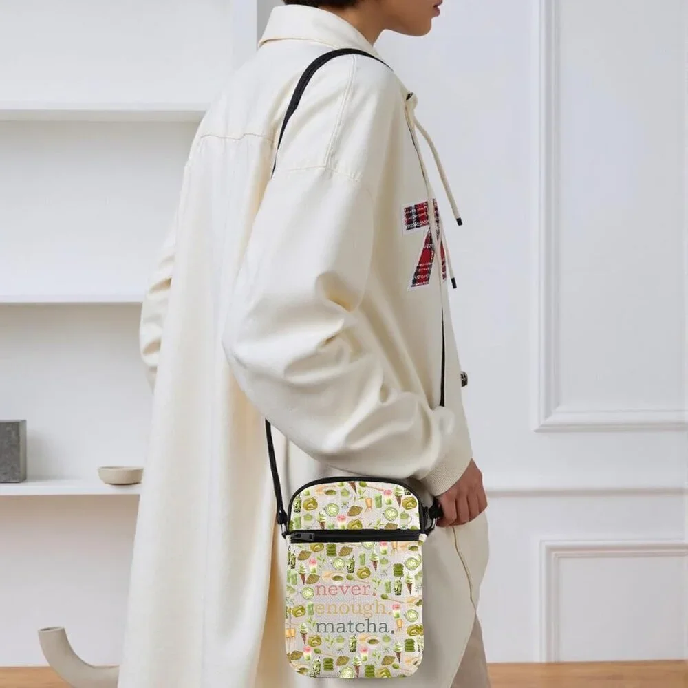 Matcha Lover Gift Crossbody Bag Canvas Compact Organizer Travel